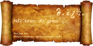 Hübner Ágnes névjegykártya