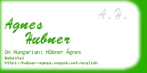 agnes hubner business card